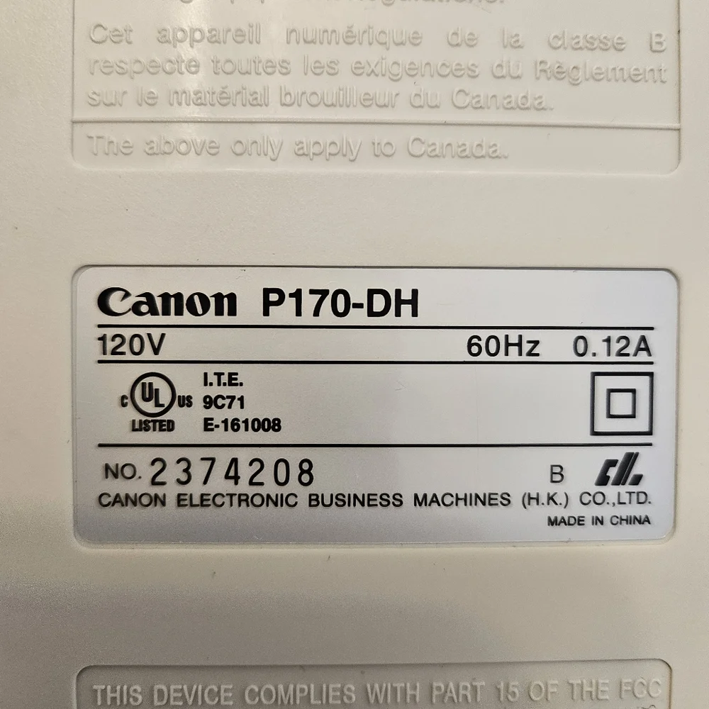 Canon P170-DH Calculator with Printer.